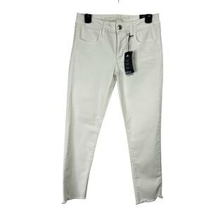American Eagle Outfitters Women’s Cropped Jeggings Sz 6 White Super Stretch Flaw